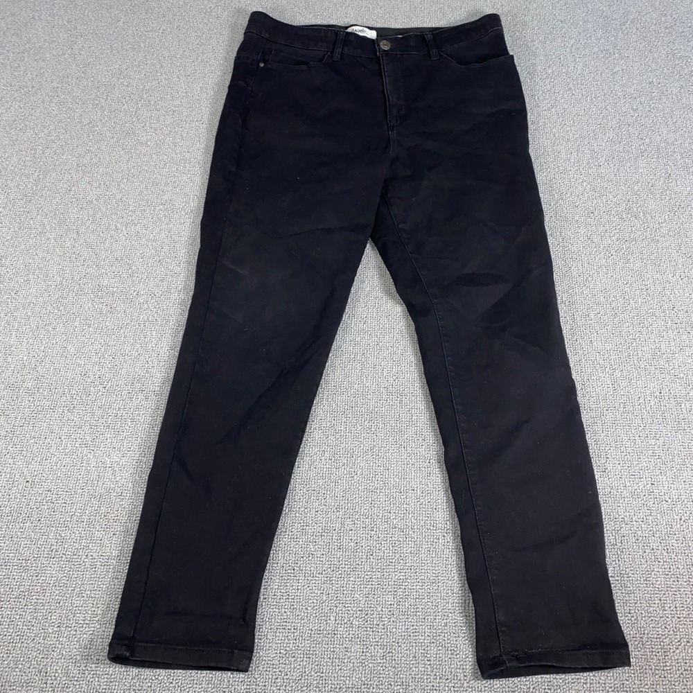 Angels JeanieLift Jeans Womens 14 Black Straight Leg Stretch Denim Pants Casual